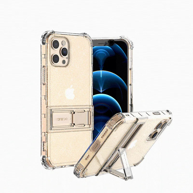 Araree Mach Stand Case For iPhone 12 & 12 Pro - Glitter Clear - Tashqila Araree Mach Stand Case For iPhone 12 & 12 Pro - Glitter Clear - Tashqila